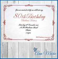 Details About 10 X 80th Birthday Party Personalised Invites Birthday Invitations Envelopes
