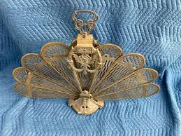 Antique Vintage Peacock Fan Folding