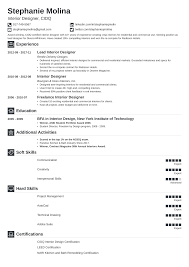 Interior Design Resume Sample And Complete Guide 20 Examples