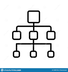 Org Chart Icon Isolated On White Background Stock Vector