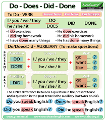 The Difference Between Do Does Did And Done In English