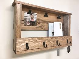 Wooden Key Chain Rack Wall Mail Holder