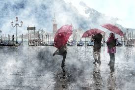 Watercolor Rain In Venice