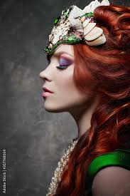 foto stock redhead fabulous look