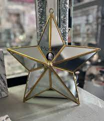 3d Gold Star With Mirror Wall Ornament