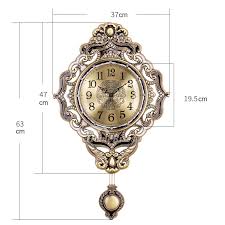 Brass Wall Clock Pendulum Gold Vintage