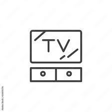 Lcd Tv Outline Icon Linear Style Sign