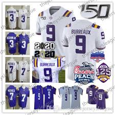 Joe burrow lsu tigers autographed white panel football with 19 champs inscription. 2021 Lsu Tigers 9 Burreaux Joe Burrow 3 Beckham Jr 7 Mathie Purple White 2020 Champion Peach Patch 150th 125th Stitched Ncaa Football Jersey From Thejerseysleague 16 6 Dhgate Com
