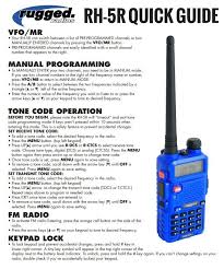 rugged radios rh5r programmed handheld