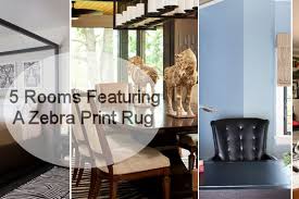 5 rooms featuring a zebra print rug