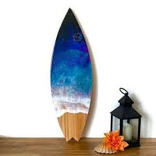 Wood Ocean Surfboard Wall Art