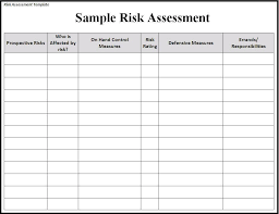 Risk Assessment Template Risk Sample Assessment Template