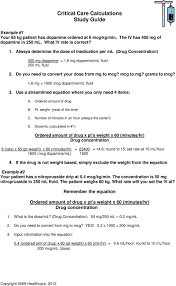 Critical Care Calculations Study Guide Pdf Free Download