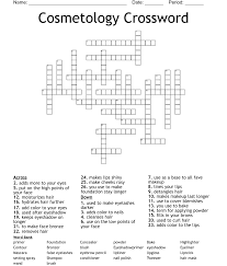 cosmetics crossword wordmint