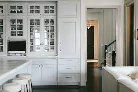 Light Gray Seeded Glass China Cabinets
