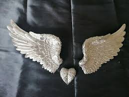 new silver art angel wings wall art