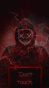 red hacker dont faceless neon touch