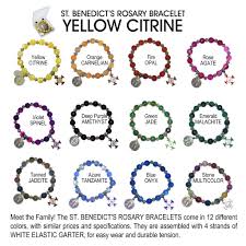 st benedict rosary bracelet yellow