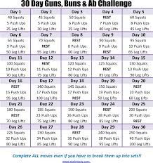 30 day fitness challenge and printable