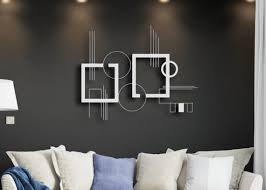 Silver Square And Round Metal Wall Art