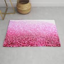 pink glitter sparkle rug by simply chic