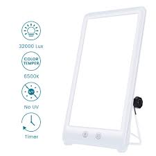 Happy Sun Lamp Glime Sad Light Therapy Lamp With Timer And Simulates Sunlight Uv Free 32000 Lux Brightness 3 Adjustable Brightness Touch Control