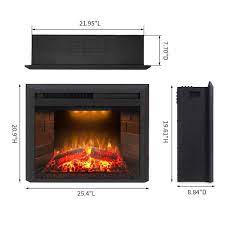 Valuxhome 23 In Electric Fireplace Insert With Overheating Protection 750 Watt 1500 Watt Black