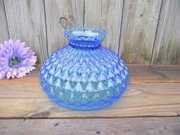 antique blue glass fenton quilted