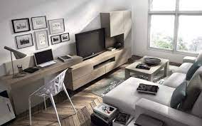 Schreibtische & computermöbel fürs wohnzimmer. Wohnwand Mit Schreibtisch Als Arbeitsplatz Im Wohnzimmer