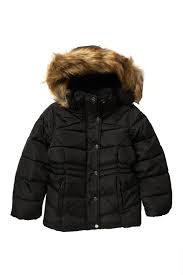 Steve Madden Puffer Faux Fur Trim Hooded Jacket Big Girls Nordstrom Rack