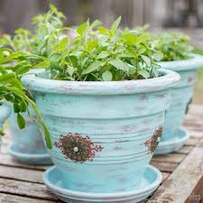 Refinishing Old Flower Pots The