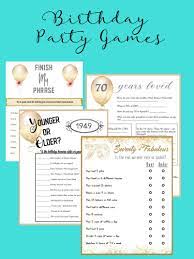 Challenge them to a trivia party! 70th Birthday Trivia Game Pack Finish My Phrase All About Etsy Birthday Games Birthday Games For Adults 70th Birthday
