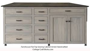farmhouse flat top sewing cabinet amish