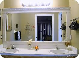 bathroom mirror framed with crown