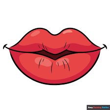 how to draw cartoon lips really easy
