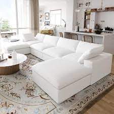 linen u shaped sectional sofa