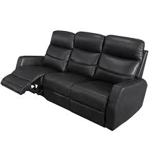 stanford 3 seater recliner sofa black