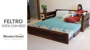 Feltro Sofa Cum Bed [ Latest Wooden Sofa Cum Bed Design ] Wooden Street -  YouTube