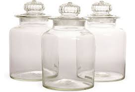 unique trio of decorative glass jars