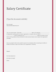 21 Free Salary Certificate Template Word Excel Formats