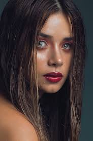women women indoors face makeup red