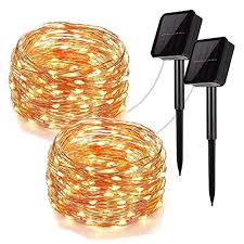 solar string lights 100led copper