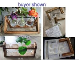 glass and wood hydroponics planters