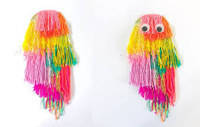 Wooly Monster Yarn Wall Hanging For Kids