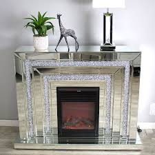 Large Diamond Crush Mirrored Glass