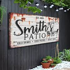 Sign Personalized Patio Signs Outdoor