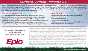Spotlight Job Clinical Content Pharmacist With Epic In