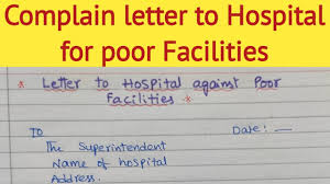 complain letter to hospital for poor