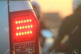 Warning Light Side Back Car Evening Brake Lights Of Car Back