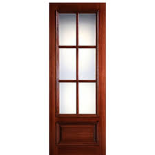 6 Lite 1 Panel Mahogany Wood Entry Door